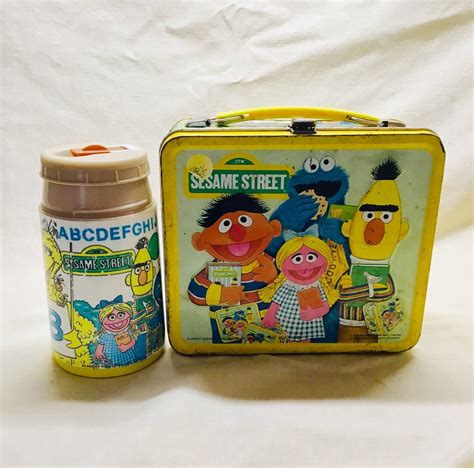 metal sesame street lunch box|cookie monster lunch box.